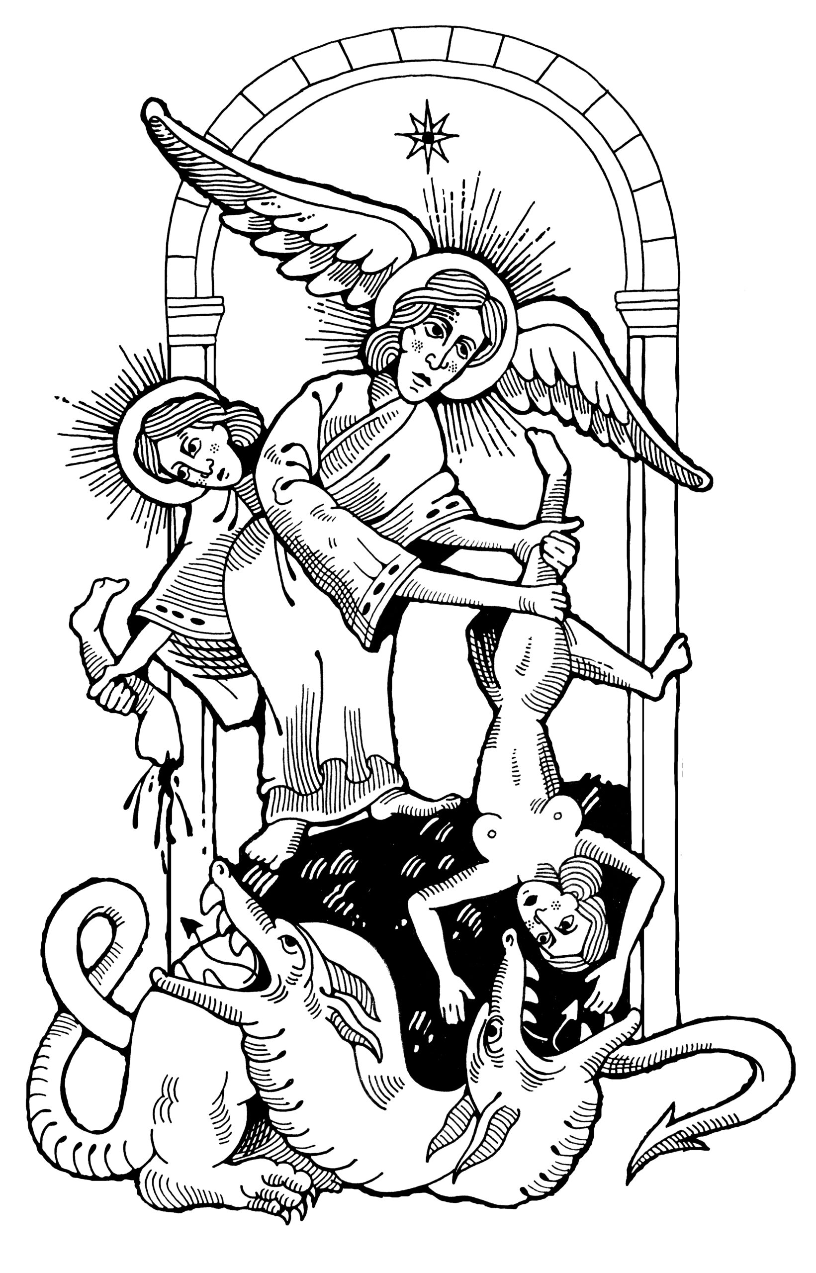 Diseño de tatuaje sobre una págian de un manuscrito medieval