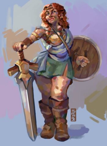 Diseño de personaje de una Valkiria