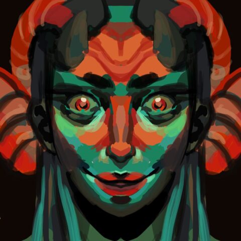 Diseño de personaje de una mujer fantástica usando la herramienta de simetría