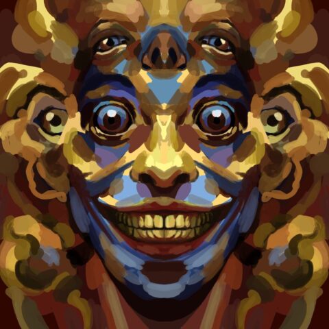 Diseño de personaje de una mujer fantástica usando la herramienta de simetría